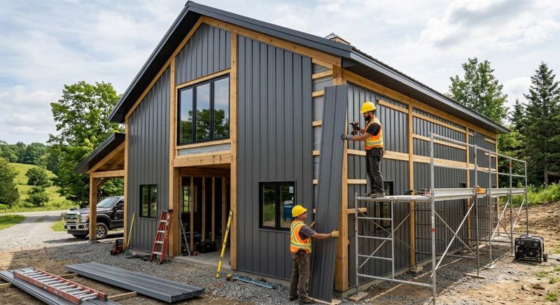 Pole Barn Siding Installation in Denver, NC